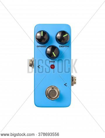 Stomp Box Electric Guitar Signal Chorus Effects Foot Pedal Isolated On White Background With Clippin