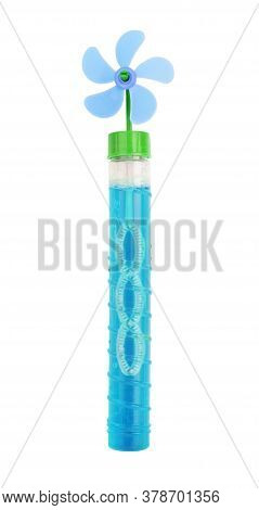 Plastic Bottle Of Soap Bubbles Isolated On White Background