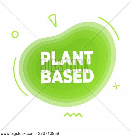 Plant Based Vegan Diet Icon Sign With Modern Liquid Abstract Elements Graphic Gradient Flat Style De