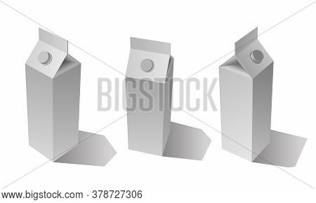 Vector Milk Box Package, 3d Rendering, Mock Up, Bottle Mock-up, Blank Package Cardboard Box Mockup I