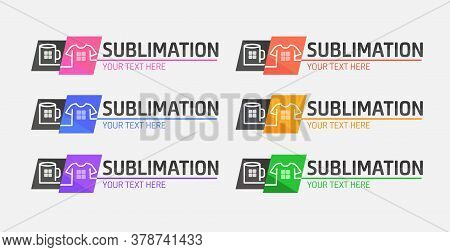 Abstract Modern Colored Vector Logo Template Of T-shirt And Mug Printing. For Typography, Print, Cor
