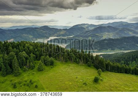 View At Zaovine Lake From Tara Mountain In Serbia