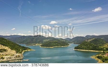 View At Zaovine Lake From Tara Mountain In Serbia