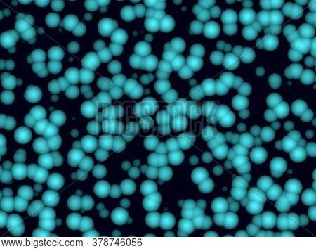 3d Realistic Macro Probiotics Cells Colony. Green Energy Biofuel Food Supplement. Healthy Diet Prebi