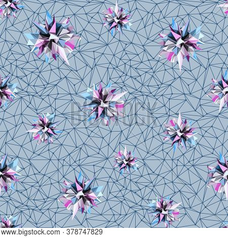 Abstract Geometric Triangle Seamless Pattern. Vector Background