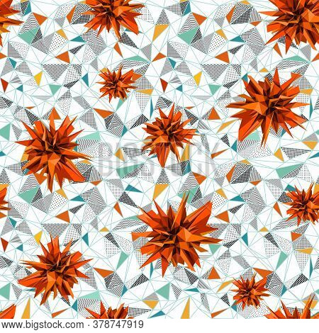 Abstract Geometric Triangle Seamless Pattern. Vector Background