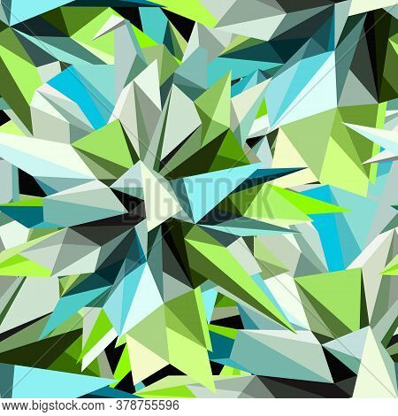 Abstract Geometric Asymmetric Triangle Seamless Pattern. Vector Background