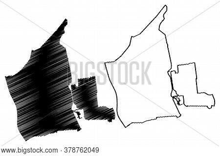 Qatif City (kingdom Of Saudi Arabia, Ash-sharqiyyah Or Eastern Province) Map Vector Illustration, Sc