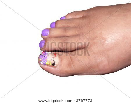 Pé pedicured
