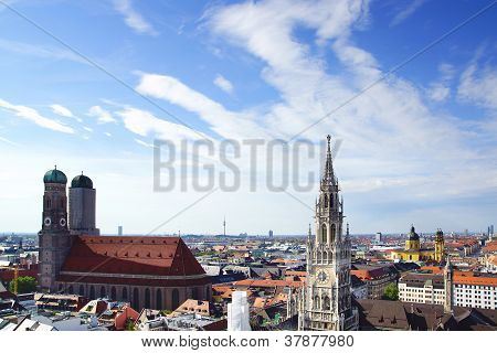Panoramaudsigt over Munchen centrum.
