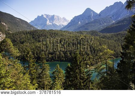 Austrian People And Foreign Travelers Rest And Dining At Rasthaus Zugspitzblick Restaurant And Visit
