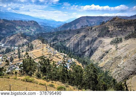View Of The Mountains Surrounding The City Of Guaranda, With The Santa Fe (holly Faith) Touristic Mo
