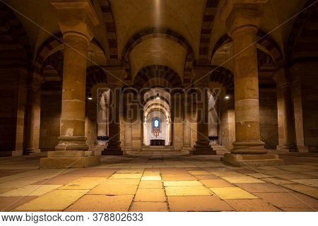 Speyer, Germany - Mar 14, 2020: Interior Of Cathedral In Speyer, Germany. Officially Called The Impe