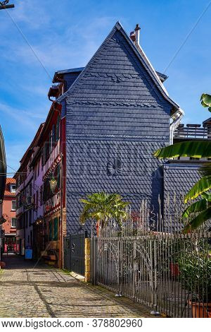 Neustadt, Germany - Mar 15, 2020: In The Streets Of The Beautiful Old Town Of Neustadt On The Wine R