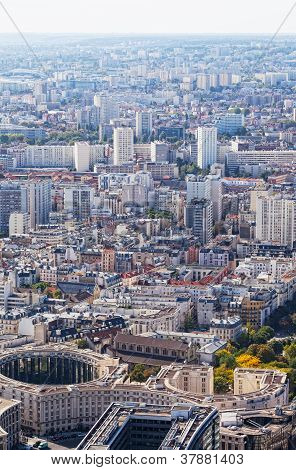 View of Paris from height of bird's flight