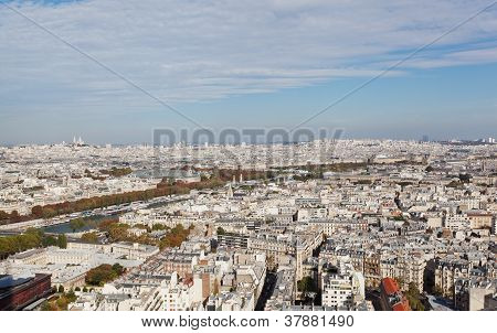 View of Paris from height of bird's flight