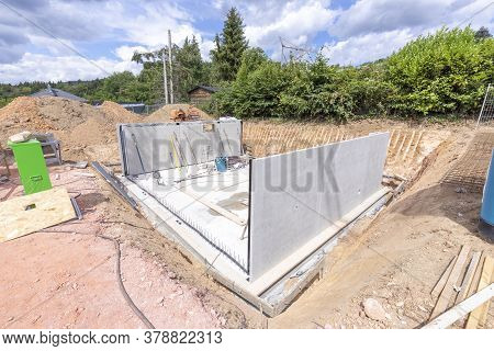 Cellar At A Construction Site With Waterproof Concrete Called White Cellar Construction