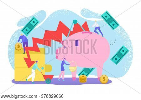 Financial Crisis Economic Stock Market Recession, Inflation In Banking Economy And Finances Concept 