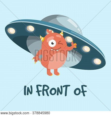 Learning Preposition In Front Of Vector Isolated.