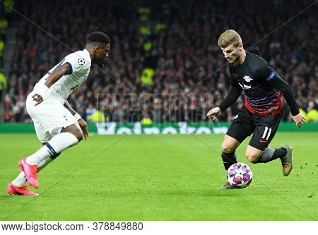 London, England - February 19, 2020: Timo Werner Of Leipzig Pictured During The First Leg Of The 201