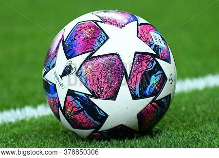 London, England - February 19, 2020: The Official 2020 Ucl Final Match Ball Pictured During The Firs