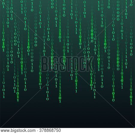 Digital Binary Code. Abstract Futuristic Cyberspace With Binary Code. Vector Illustration