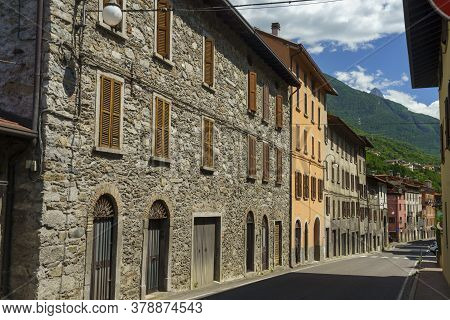 Cedegolo, Brescia, Lombardy, Italy, Historic Town Along The Oglio Valley