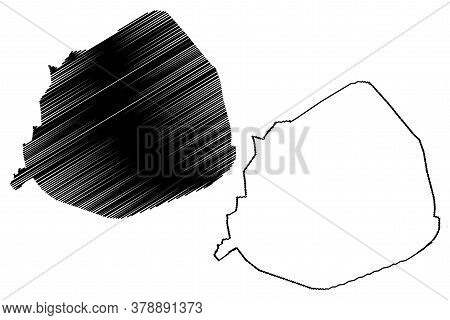 Aleppo City (syrian Arab Republic, Syria, Aleppo Governorate) Map Vector Illustration, Scribble Sket