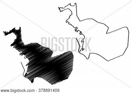 Latakia City (syrian Arab Republic, Syria, Latakia Governorate) Map Vector Illustration, Scribble Sk