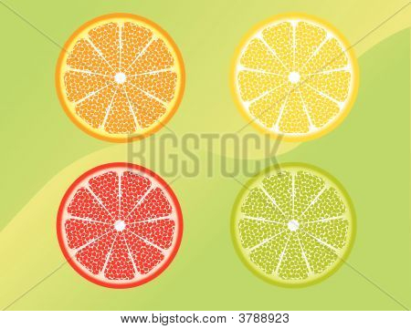 Skivor av citrusfrukter