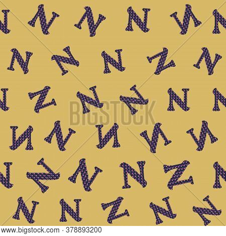 N From The Alfabet Repeat Pattern Print Background