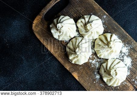 Traditional Georgian Dampling Known As Khinkali