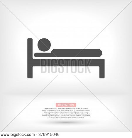 Bed Icon Vector. Simple Flaticon. Perfect Black Pictogram Illustration On A White Background