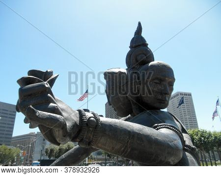 San Francisco - July 17, 2010: Three Heads Six Arms By Zhang Huan, Made In 2008, On Display In San F