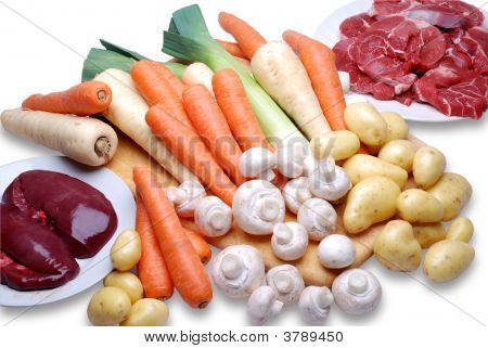 Oksekød gryderet ingredienser