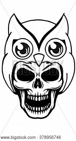 Skull Make A Owl Hat. Skull With A Olw Skull