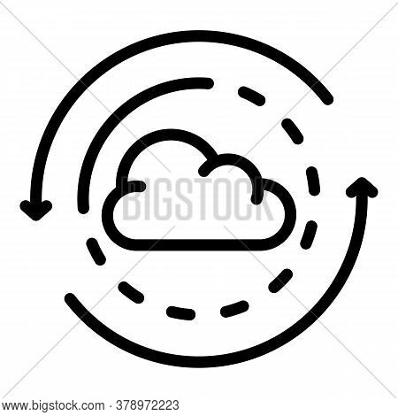 Cloud Operating System Icon. Outline Cloud Operating System Vector Icon For Web Design Isolated On W