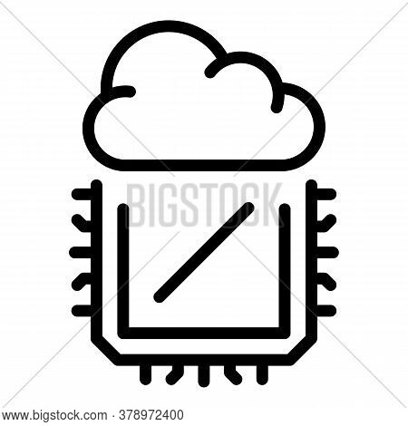 Operating System Cloud Processor Icon. Outline Operating System Cloud Processor Vector Icon For Web 