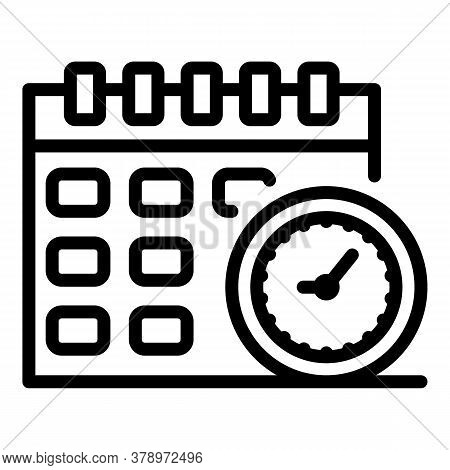 Operating System Update Calendar Icon. Outline Operating System Update Calendar Vector Icon For Web 
