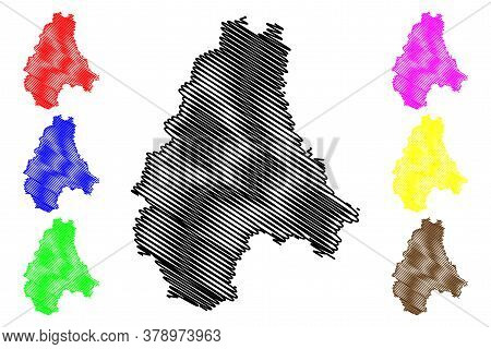 Diekirch District (grand Duchy Of Luxembourg) Map Vector Illustration, Scribble Sketch Diekirch Map