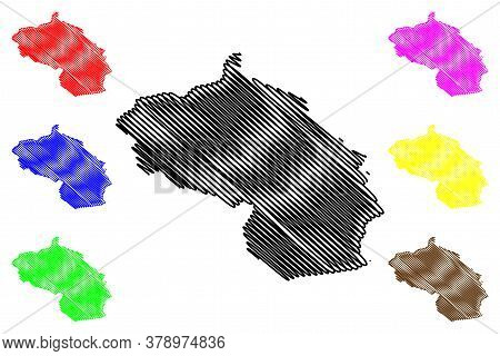 Berane Municipality (montenegro, Municipalities Of Montenegro) Map Vector Illustration, Scribble Ske