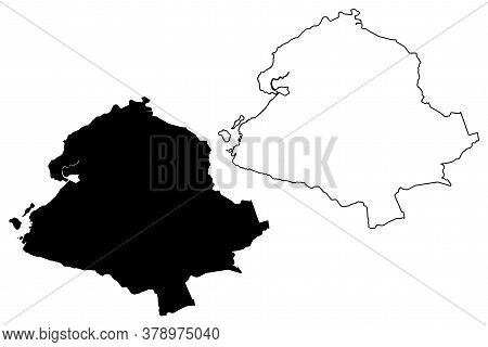 Sao Goncalo City (federative Republic Of Brazil, Rio De Janeiro State) Map Vector Illustration, Scri