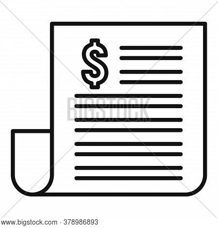Paper Money Loan Icon. Outline Paper Money Loan Vector Icon For Web Design Isolated On White Backgro