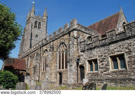The Twelfth Century Church of Saint Mildred at Tenterden in Kent, England.