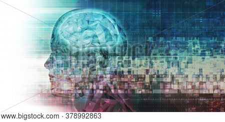 Brain Technology Advanced Science Concept Abstract Background 3d Render