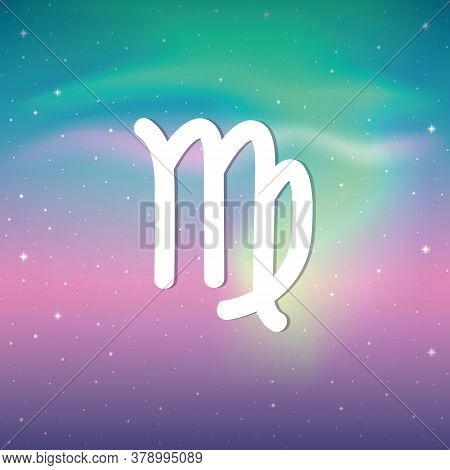 Zodiac Sign Virgo Horoscope In Colorful Starry Sky Vector Illustration Eps10
