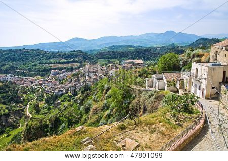 Panoraamanäkymät Tursi. Basilicata. Etelä-Italiassa.