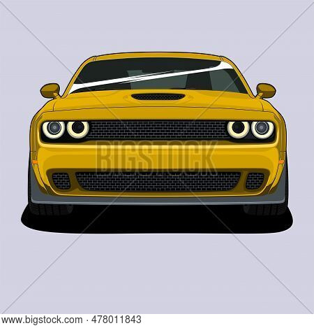 Car Vector Illustration Challenger Srt Front View