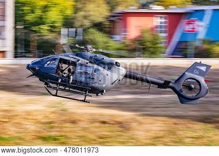 Szolnok, Hungary - August 18, 2022: Hungarian Air Force Airbus Helicopters H145m Military Utility He