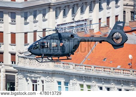Budapest, Hungary - August 15, 2022: Hungarian Air Force Airbus Helicopters H145m Military Utility H
